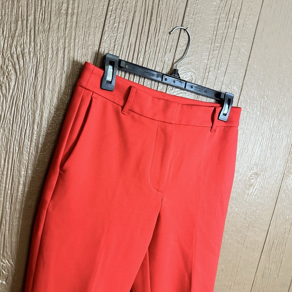 Boden Richmond Red Viscose Blend Straight Leg Trouser Pants Size 6 Petite Work - Picture 2 of 7
